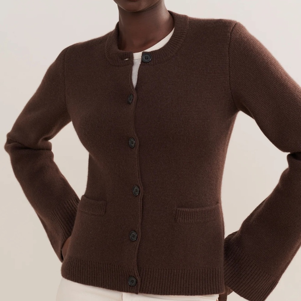 EUC Jenni Kayne Cooper Cardigan in Chocolate sz SMALL